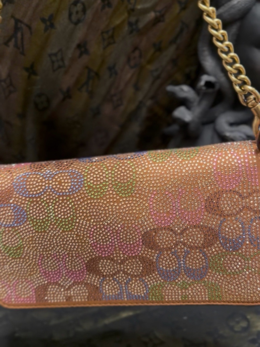 Coach Multicolor Crystal-Embellished Turnlock Shoulder Bag brand new - Picture 4 of 5